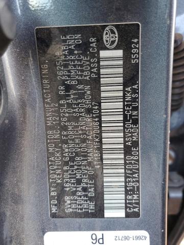 4T1BF1FK7DU641047 - 2013 TOYOTA CAMRY L CHARCOAL photo 13