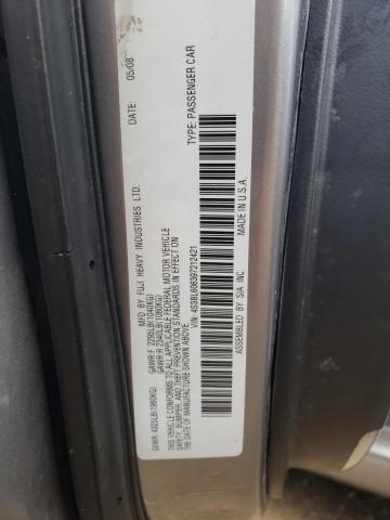 4S3BL606397212421 - 2009 SUBARU LEGACY GRAY photo 13