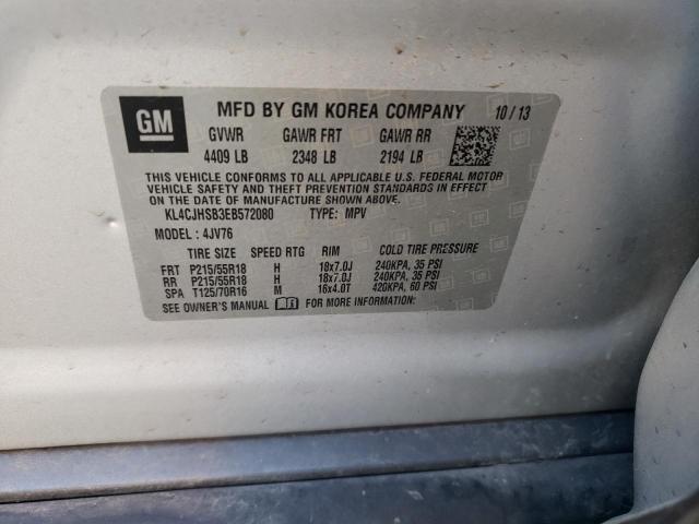 KL4CJHSB3EB572080 - 2014 BUICK ENCORE PREMIUM SILVER photo 14