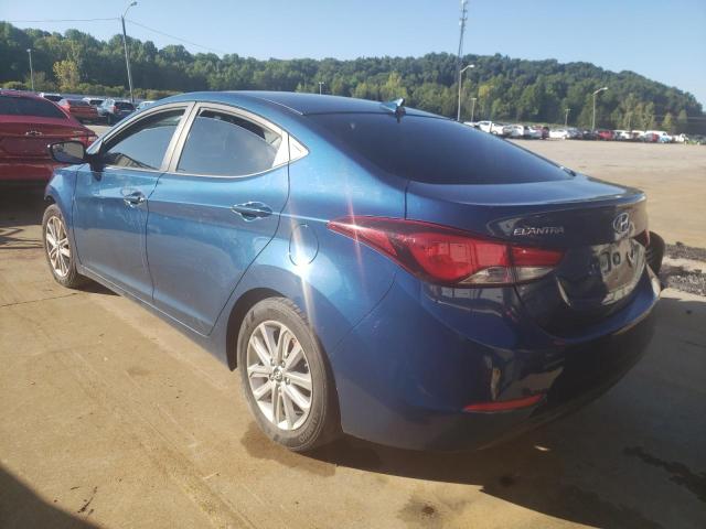 KMHDH4AE3GU633506 - 2016 HYUNDAI ELANTRA SE BLUE photo 3