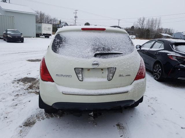 JN8AZ08W77W663516 - 2007 NISSAN MURANO SL WHITE photo 6