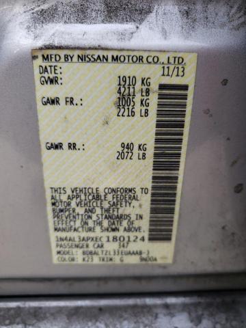 1N4AL3APXEC180124 - 2014 NISSAN ALTIMA 2.5 SILVER photo 12