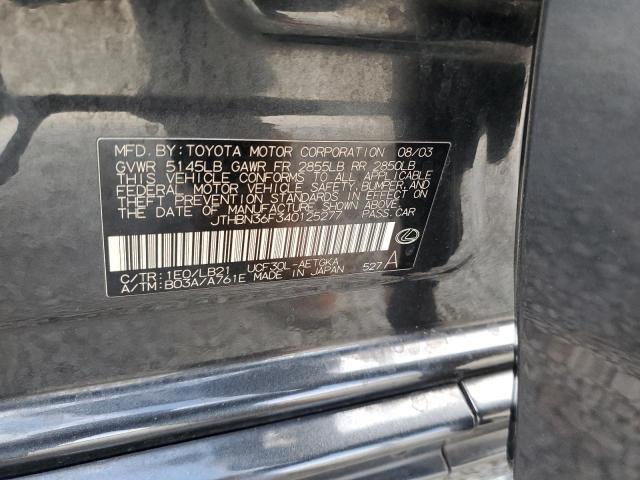 JTHBN36F340125277 - 2004 LEXUS LS 430 GRAY photo 12