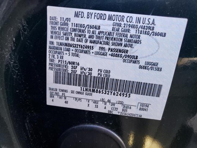 1LNHM86S32Y624955 - 2002 LINCOLN LS 绿色 照片 12