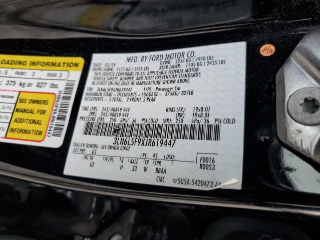 3LN6L5F9XJR619447 - 2018 LINCOLN MKZ RESERVE 黑色 照片 12