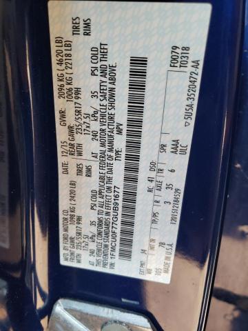 1FMCU0F77GUB91677 - 2016 FORD ESCAPE S BLUE photo 12