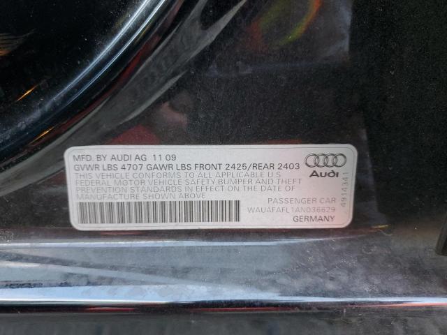 WAUAFAFL1AN036629 - 2010 AUDI A4 PREMIUM BLACK photo 12