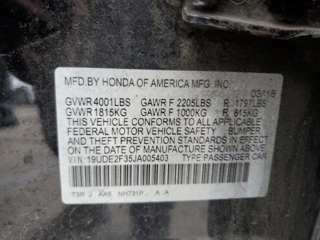 19UDE2F35JA005403 - 2018 ACURA ILX BASE WATCH PLUS BLACK photo 12