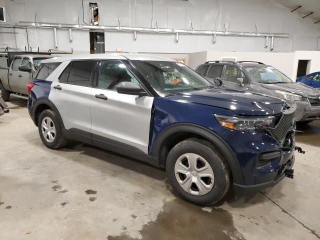 1FM5K8AB0MGA86675 - 2021 FORD EXPLORER POLICE INTERCEPTOR BLUE photo 4