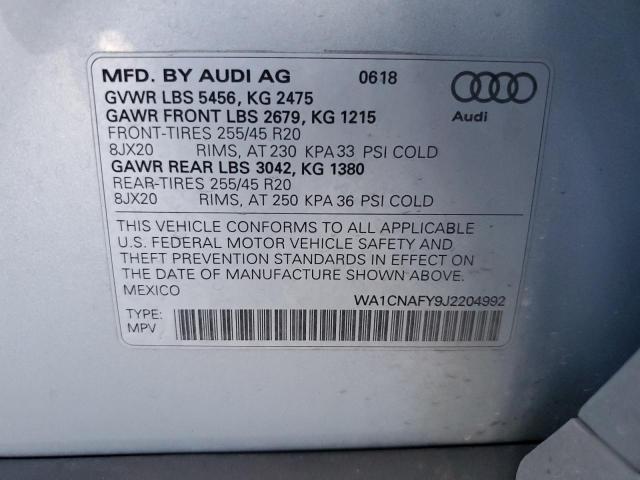 WA1CNAFY9J2204992 - 2018 AUDI Q5 PRESTIGE SILVER photo 14