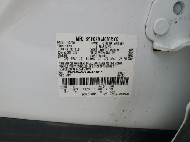 1FM5K8AWXMNA06815 - 2021 FORD EXPLORER POLICE INTERCEPTOR 白色 照片 14