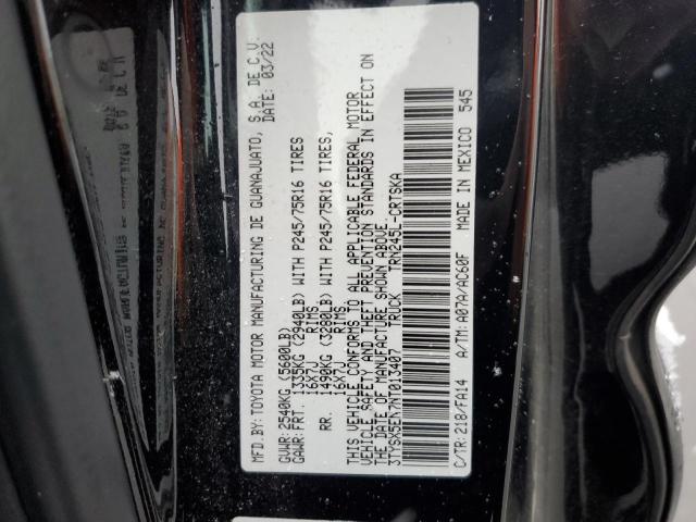 3TYSX5EN7NT013407 - 2022 TOYOTA TACOMA ACCESS CAB შავი ფოტო 12