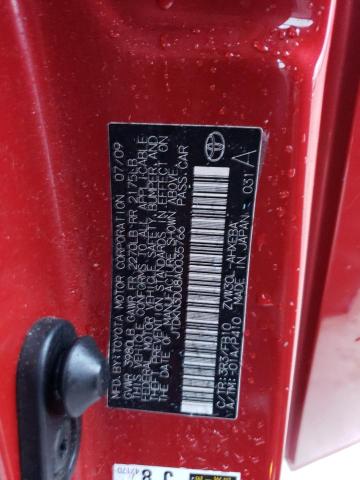 JTDKN3DU8A0035766 - 2010 TOYOTA PRIUS RED photo 12