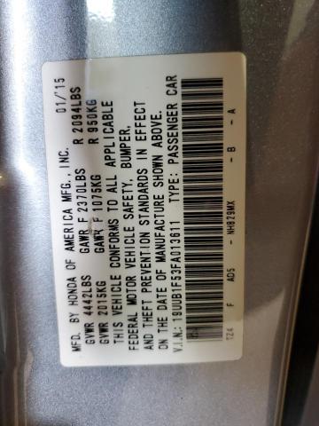 19UUB1F53FA013611 - 2015 ACURA TLX TECH SILVER photo 13