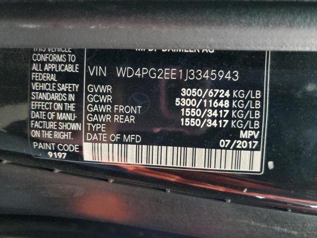 WD4PG2EE1J3345943 - 2018 MERCEDES-BENZ METRIS BLACK photo 13