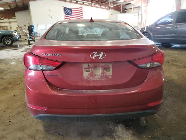 5NPDH4AE3GH752462 - 2016 HYUNDAI ELANTRA SE RED photo 6