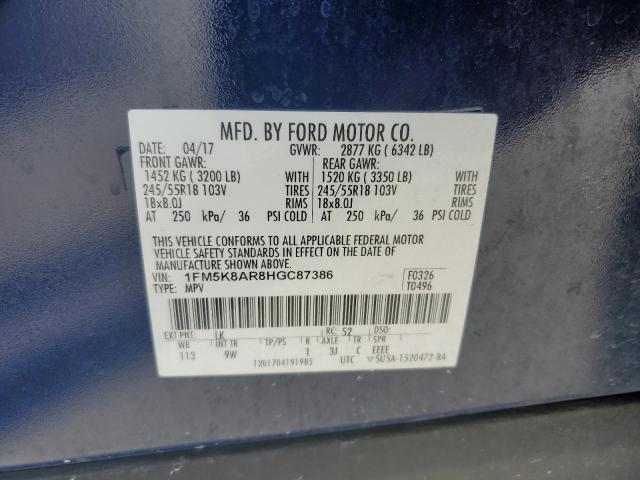 1FM5K8AR8HGC87386 - 2017 FORD EXPLORER POLICE INTERCEPTOR 蓝色 照片 13