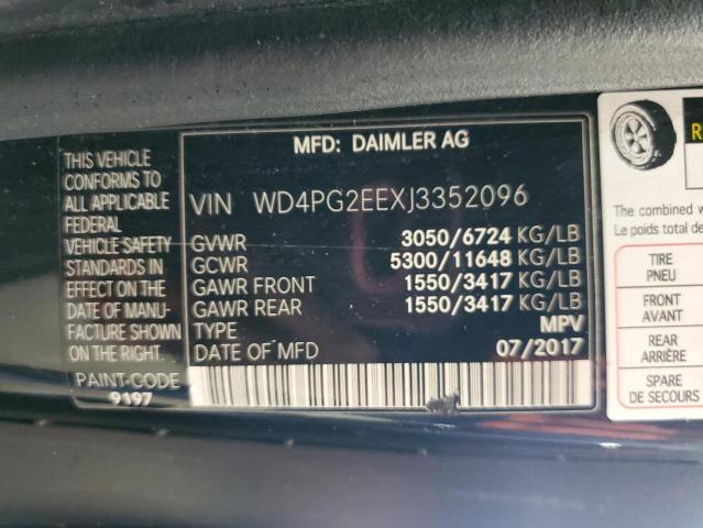 WD4PG2EEXJ3352096 - 2018 MERCEDES-BENZ METRIS BLACK photo 13