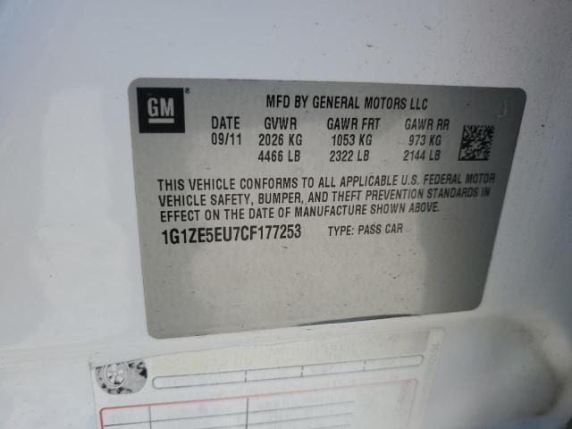 1G1ZE5EU7CF177253 - 2012 CHEVROLET MALIBU LTZ თეთრი ფოტო 12