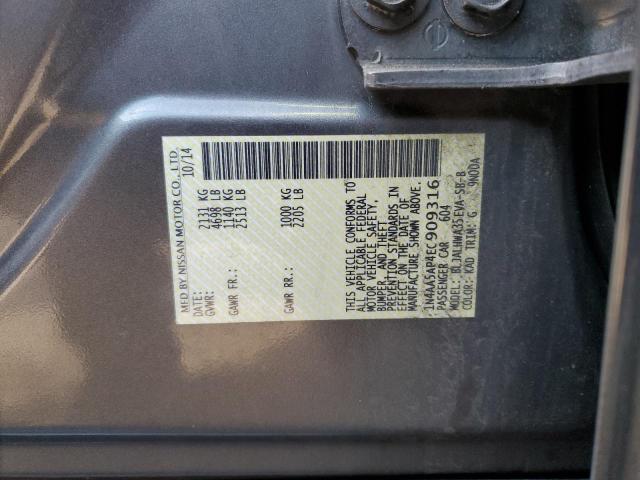 1N4AA5AP4EC909316 - 2014 NISSAN MAXIMA S GRAY photo 13