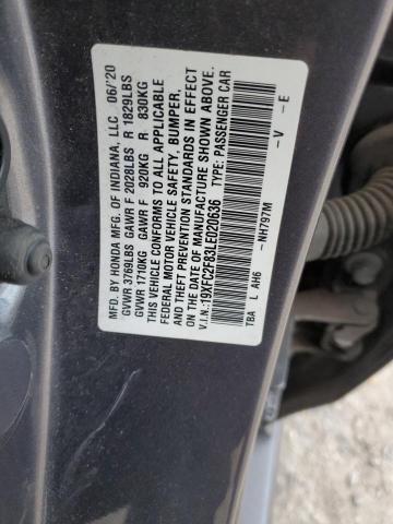 19XFC2F83LE020636 - 2020 HONDA CIVIC SPORT 灰色 照片 12