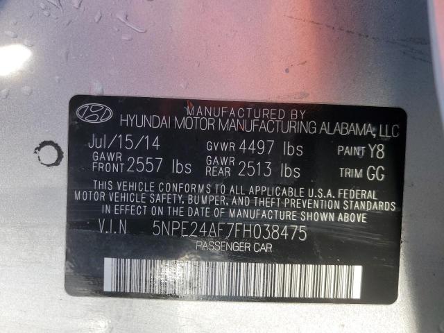 5NPE24AF7FH038475 - 2015 HYUNDAI SONATA SE SILVER photo 12