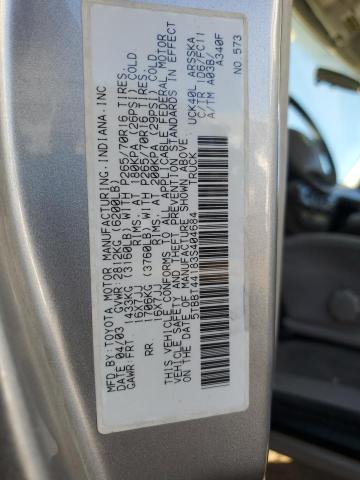 5TBBT44183S404684 - 2003 TOYOTA TUNDRA ACCESS CAB SR5 TAN photo 12