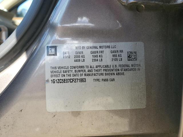 1G1ZC5E07CF271863 - 2012 CHEVROLET MALIBU 1LT Қоңыр фото 12