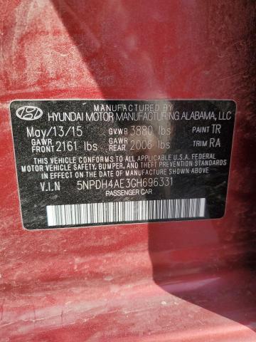 5NPDH4AE3GH696331 - 2016 HYUNDAI ELANTRA SE BURGUNDY photo 12