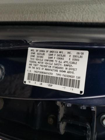 1HGCP26869A016701 - 2009 HONDA ACCORD EXL BLUE photo 12