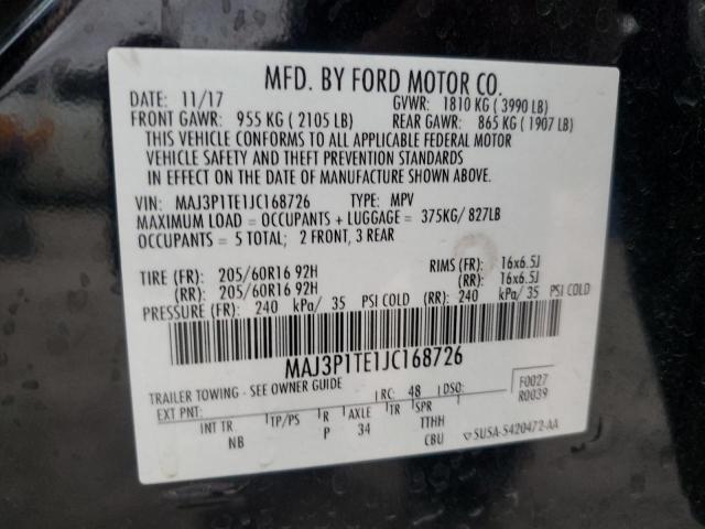 MAJ3P1TE1JC168726 - 2018 FORD ECOSPORT SE GRAY photo 12