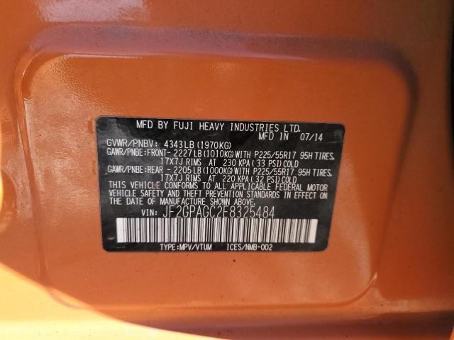 JF2GPAGC2E8325484 - 2014 SUBARU XV CROSSTR 2.0 LIMITED ORANGE photo 13