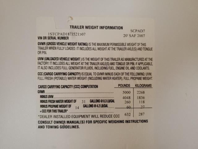 1STCPAD187J521507 - 2007 AIRS TRAILER 银色 照片 10