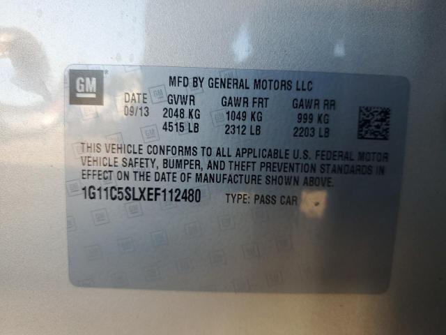 1G11C5SLXEF112480 - 2014 CHEVROLET MALIBU 1LT 银色 照片 12