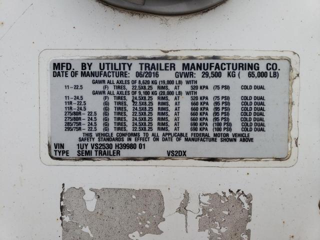 1UYVS2530H3998001 - 2014 UTILITY 10TRAILER თეთრი ფოტო 10