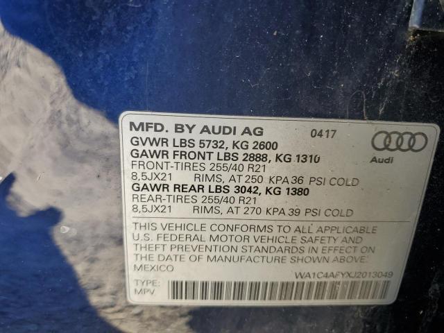 WA1C4AFYXJ2013049 - 2018 AUDI SQ5 PRESTIGE 蓝色 照片 14