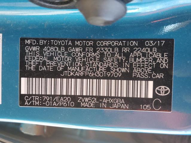 JTDKARFP6H3019709 - 2017 TOYOTA PRIUS PRIM 蓝色 照片 12