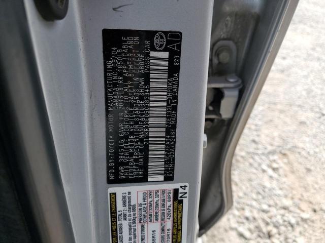 2T1KR32E05C383945 - 2005 TOYOTA COROLLA MA XR SILVER photo 12