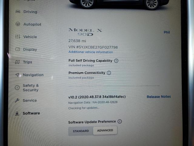 5YJXCBE27GF027798 - 2016 TESLA MODEL X GRAY photo 9