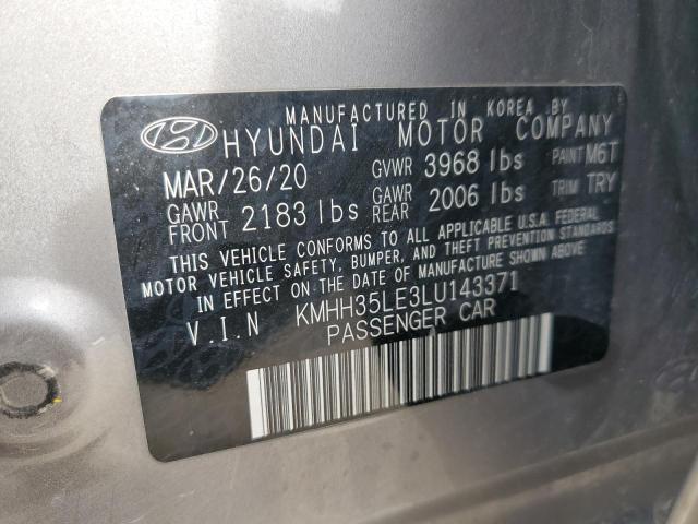 KMHH35LE3LU143371 - 2020 HYUNDAI ELANTRA GT GRAY photo 13