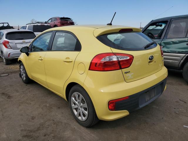 KNADM5A35G6597274 - 2016 KIA RIO LX YELLOW photo 2