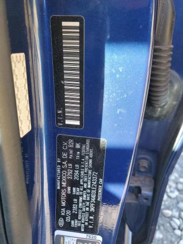 3KPF34AD3LE243372 - 2020 KIA FORTE GT LINE BLUE photo 12