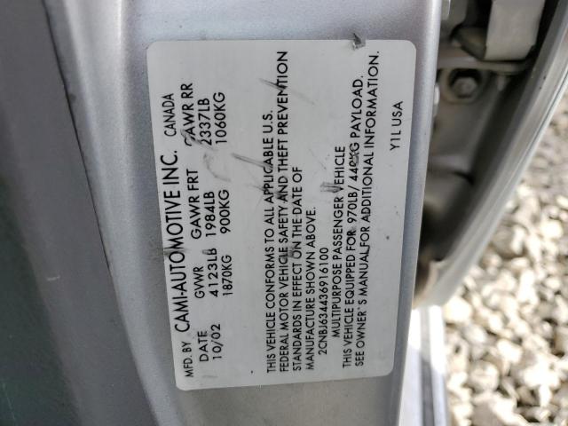 2CNBJ634436916100 - 2003 CHEVROLET TRACKER LT SILVER photo 12