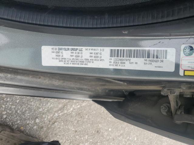 1C3CDZAB9DN730752 - 2013 DODGE AVENGER SE GRAY photo 12
