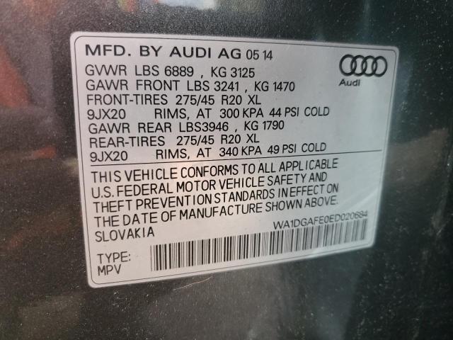 WA1DGAFE0ED020684 - 2014 AUDI Q7 PRESTIGE CHARCOAL photo 13