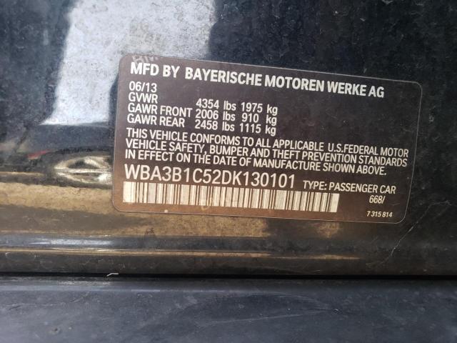 WBA3B1C52DK130101 - 2013 BMW 320 I BLACK photo 12