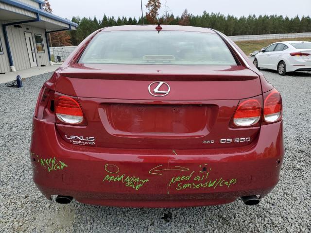 JTHCE96S680013633 - 2008 LEXUS GS 350 RED photo 6