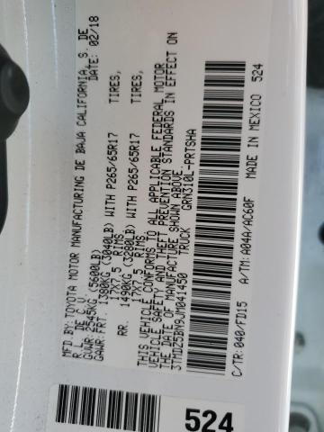 3TMDZ5BN9JM041450 - 2018 TOYOTA TACOMA DOUBLE CAB أبيض صورة 12