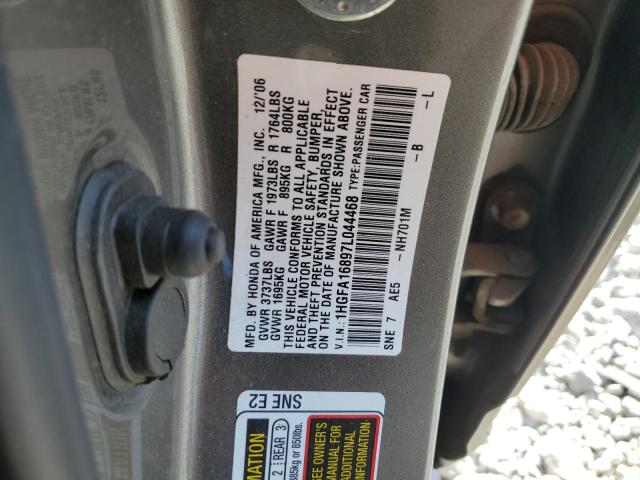 1HGFA16897L044468 - 2007 HONDA CIVIC EX GRAY photo 13