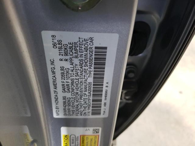 1HGCV1F15JA200535 - 2018 HONDA ACCORD LX SILVER photo 13